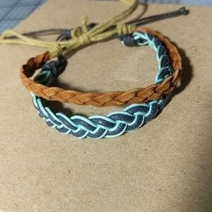 2 braided adjustable bracelets